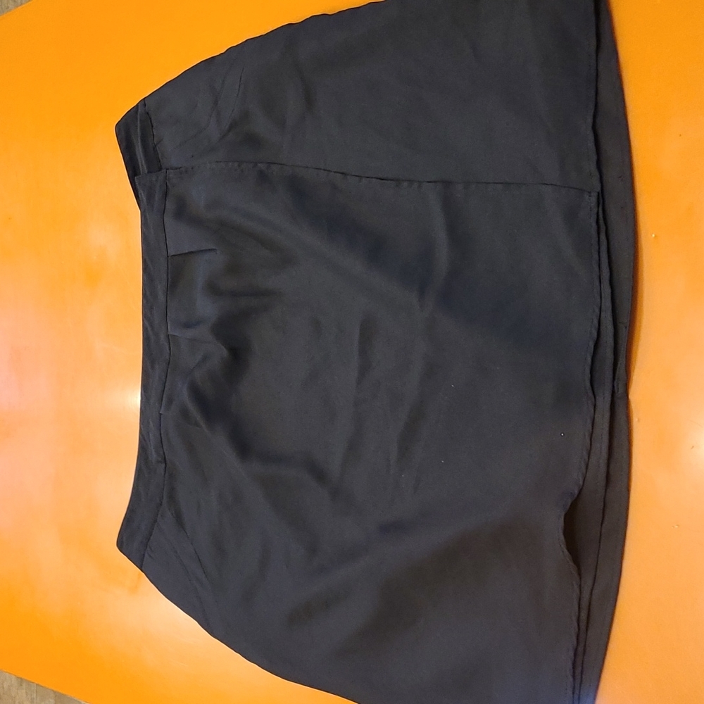 MERONA wrap around skirt w/ button and snap closure, black, size 14